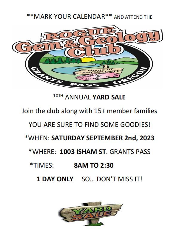 image of 10th annual RGGC Yard Sale Flyer