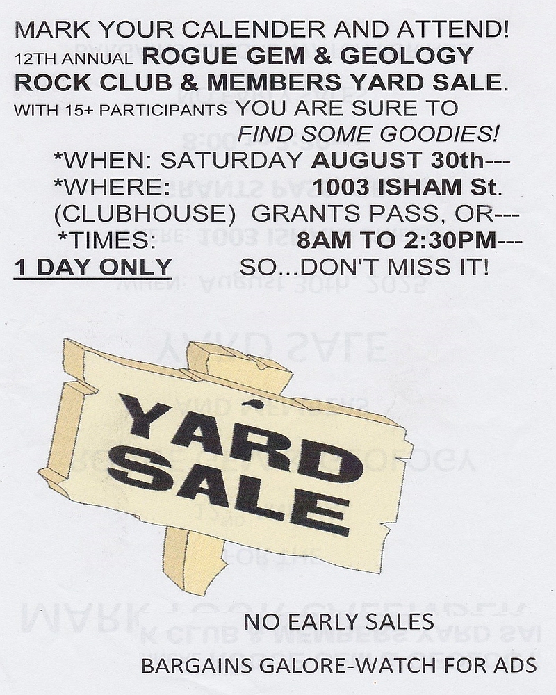 image of 12th annual 2025 RGGC Yard Sale Flyer