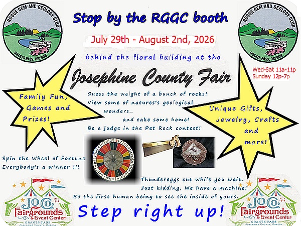RGGC booth at the 2026 Josephine County Fair Flyer