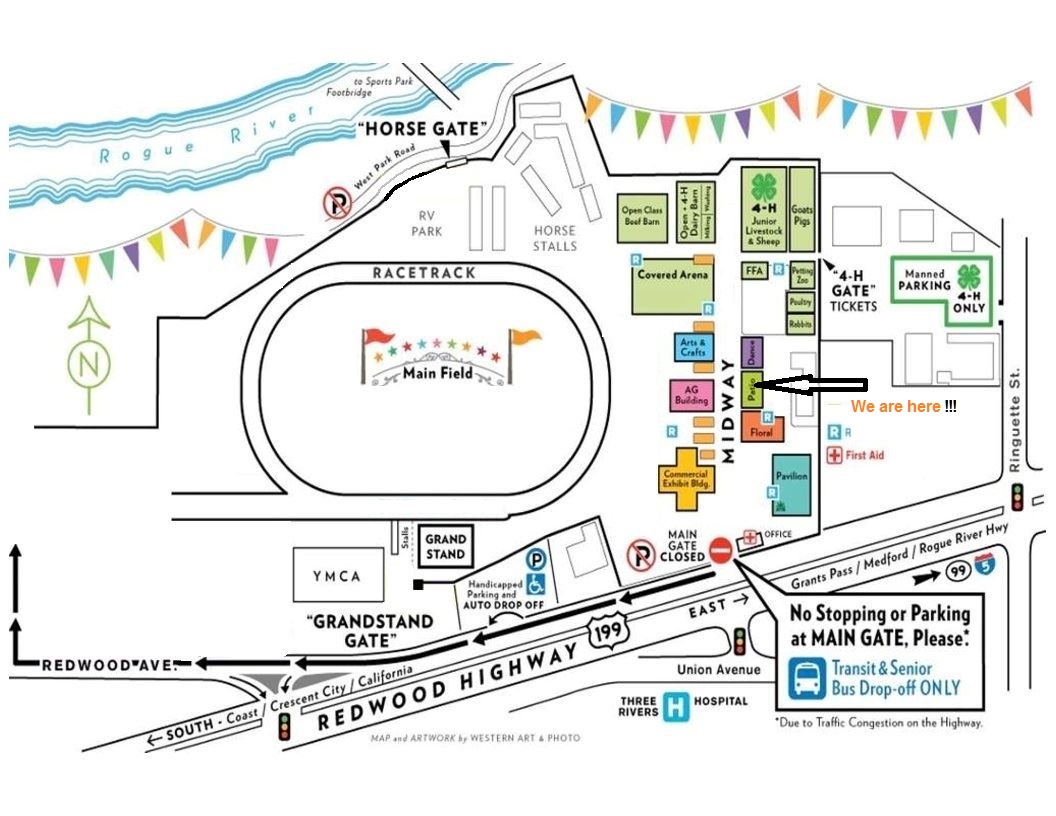 RGGC Fair Booth location noted on JoCo Fairgrounds map